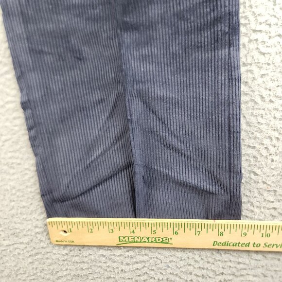 VTG Deadstock Corduroy Pants Size 38 Long Unfinished Pleated Wide Wale Navy Blue - Picture 6 of 9